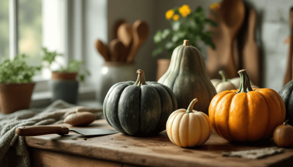 Courges de différentes variétés